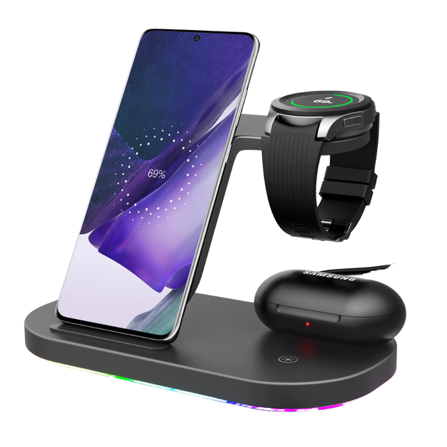 Dropshipping Products 15W Wireless Charger Stand with Holder Fast Charging Station for Z Fold3 Z Flip3 S21 S20 for Samsung Watch