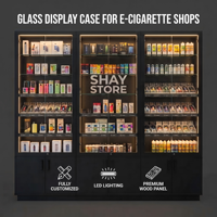 Vitrine de présentation en verre pour magasin de tabac et articles de fumée