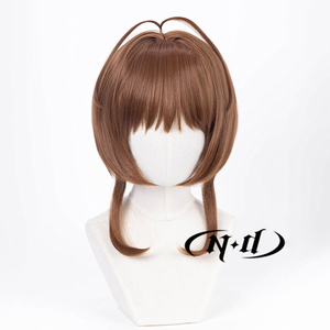 วิกผมคอสเพลย์ ND ซากุระ คิโนโมโตะ แบบทำด้วยเครื่อง ความหนาแน่น 130% เส้นใยทนความร้อนสูง สีน้ำตาลอ่อน พร้อมตาข่ายคลุมผมสีชมพู - Product Image 2