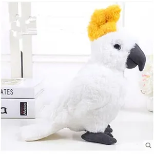 Custom New Design Zoo Gesimuleerde Vogel Grappig Koning Witte Papegaai Knuffel Widget