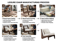 Sofá Individual y Sillón Personalizables de Madera Maciza Estilo Wabi-Sabi para Sala de Estar, Muebles para el Hogar