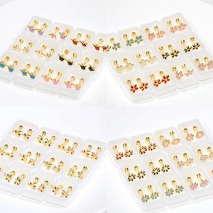 Moda Anti Allergia Dell'acciaio Inossidabile di Colore Della Miscela di Zirconia Vite Torna Orecchino per la Ragazza o Del Bambino - Product Image 2