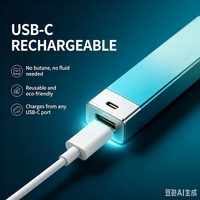 Briquet électrique rechargeable par USB, portable, en aluminium, pour cigarettes, OEM