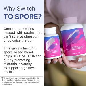 Cápsulas Mega Probióticas - Soporte Inmunológico Intestinal, Mezcla de CFU, 5 Esporas de Bacillus, 60 Cápsulas para Adultos, Salud Intestinal, Digestión, OEM - Product Image 5