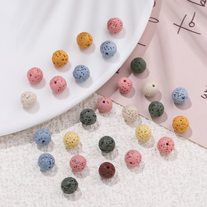Perles de roche volcanique 4-10mm, perles rondes en pierre pour la fabrication de bracelets, accessoires de bijoux, vente en gros - Product Image 4