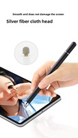 Stylet tactile personnalisé 2-en-1 avec pointe en fibre métallique et capuchon magnétique, compatible avec iPhone, iPad, tablette et autres appareils mobiles