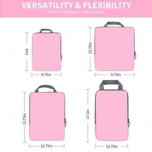 4pcs Expandable Luggage <b>Suitcase</b> Organizer Travel Accessories Packing Cubes Light Weight Compression Bags - Product Image 2