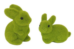 Venta al por mayor de muñecas de conejo de musgo de imitación para interiores, animales artificiales de Pascua para decoraciones de fiestas, juguetes, plantas - Product Image 6