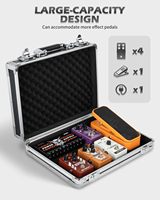 Kotak Pedal Gitar MINI+14, 14.96" X 11.02" X 3.94" Aluminium dengan Pengunci untuk Efek Pedal