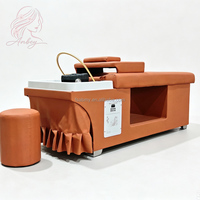 Table de lavage multifonctionnelle pour salon de beauté avec lit de massage LED pour shampoing et spa capillaire thaïlandais et japonais, thérapie aquatique