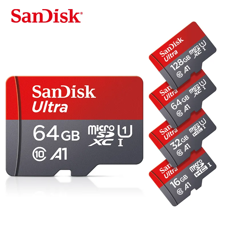 100% Original SanDisk SD 16GB 32GB 64GB 128GB TF memory Cards A1 Ultra A2 Extreme Class 10 U3 high speed card SDXC for 4K