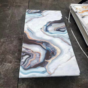 Planchas de pvc Placa rouleau de feuille pet marbre PANEL RIPADO album uv panneau mural décor intérieur tv fond - Product Image 1