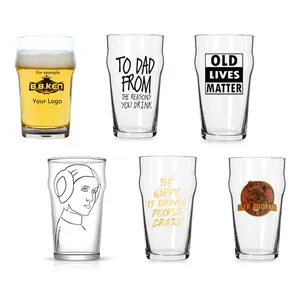 Fathers Day Gifts 16oz 20oz British Style Imperial Clear Nonic Pint Beer Glasses Custom Logo Lead Free Birthday CLASSIC Modern