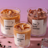 Nouveau produit 2026 – Cadeau de Noël et du Nouvel An pour femme – Bougie parfumée en forme de tasse à café – Bougie Matcha Latte en vrac avec pot en verre – Bestseller
