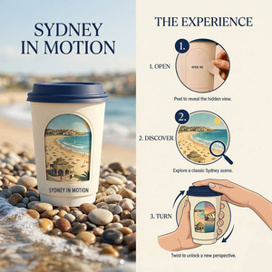 Bicchieri di Carta Girevoli Colorati Personalizzati per Caffè <span class=keywords><strong>con</strong></span> Design a Doppia Parete in Carta per Alimenti - Product Image 1