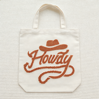 Patchs thermocollants personnalisés en gros, style Western, lettres 'Howdy' en fourrure chenille pour vêtements, T-shirts, sweats à capuche, vestes et gilets en jean