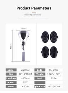Martillo de Masaje Eléctrico Vibratorio de Doble Cabezal con Calor Infrarrojo, el Más Vendido de Fábrica, para Brazos, Pies, Cuello y Cuerpo Completo, Masaje de Tejido Profundo - Product Image 5