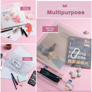 Porte-documents transparent A4 Ingenuity avec bouton en PP, sac de transport promotionnel pour usage professionnel, scolaire, bureau, portable, pour œuvres d'art - Product Image 5