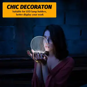 Avustralya tarzı RGB gece lambası Oval ahşap taban noel hediyesi Dimmer anahtarı ile LED masa lambası DIY akrilik lamba