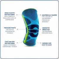 Genouillère de compression intégrale personnalisée avec logo OEM, stabilisateur latéral, support en polyester et coton, protection complète pour