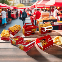 Boîte à emporter de restauration rapide personnalisée en Offre Spéciale Emballage de poulet frit jetable Matériau de qualité alimentaire Nouilles en feuille de laminage mat