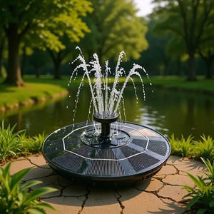 Solar Powered Fountain With Water Pump Outdoor Garden Courtyard Landscape Fountain Eco Friendly ABS Material Contemporary Design - Product Image 1