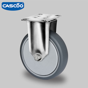 CASCOO 4 pouces verrouillage total trou <span class=keywords><strong>de</strong></span> boulon TPR roulettes en acier inoxydable cuisine <span class=keywords><strong>Transport</strong></span> conteneur <span class=keywords><strong>roulette</strong></span> - Product Image 4