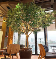 Arbre d'olivier artificiel simple, ensemble de pots en ciment, décoration de sol pour le bureau et le salon