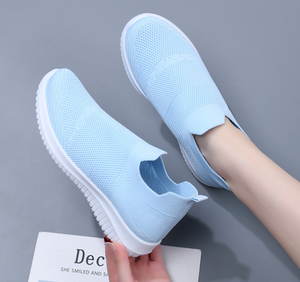 X Weiche Baumwollstoff-Komfortschuhe für Damen, lässige, atmungsaktive Slip-On-Schuhe - Product Image 3