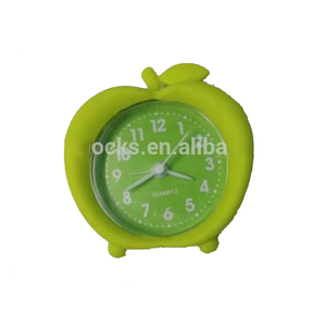 Dễ thương Apple Shape Thiết kế Silicone Đồng hồ reloj bảng bàn du lịch báo động thạch anh đồng hồ Analog - Product Image 1