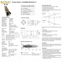 Capteur à ultrasons étanche, distance de détection réglable de 4 m, IP65, CE, RoHS, NPN, PNP, sortie 4-20 mA, capteur de niveau à ultrasons, Rs485