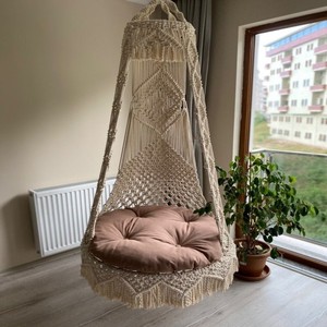 <span class=keywords><strong>Macramé</strong></span> balançoire intérieur Boho Patio adulte <span class=keywords><strong>macramé</strong></span> hamac siège <span class=keywords><strong>suspendu</strong></span> balançoire <span class=keywords><strong>chaise</strong></span> suspendue - Product Image 3