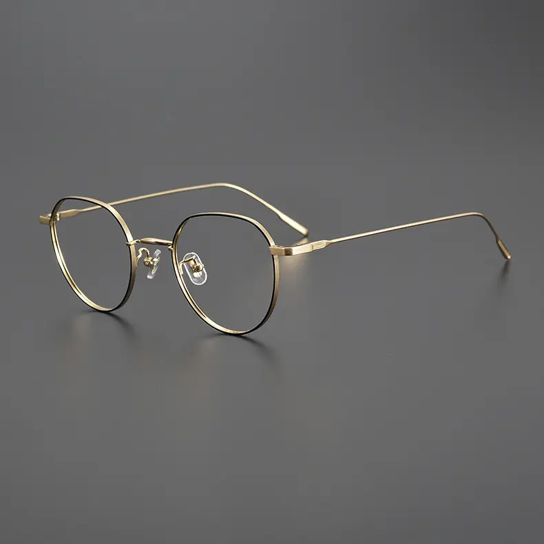 Золотые титановые очки для очков, оптическая оправа, очки для мужчин, высокое качество