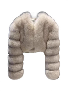Fourrure Coupe Courte Épissage Col en Fausse Fourrure Manteau en Fourrure de Renard Veste <span class=keywords><strong>Femme</strong></span> - Product Image 3