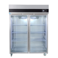 Réfrigérateur vertical de style européen à double porte vitrée