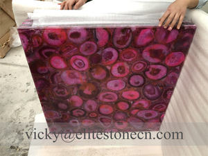 Dalles de pierre onyx rose, pierres semi-précieuses roses, carreaux pour décoration intérieure - Product Image 3