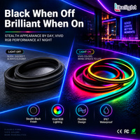 Bande LED néon flexible en silicone noir 12x20mm, éclairage latéral à 120 degrés pour profilés aluminium commerciaux et décoration intérieure