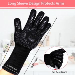Guantes de Seguridad de Silicona Resistentes al Calor de 800 Grados, Antideslizantes, para Barbacoa, Horno, Microondas, Cocina - Product Image 5