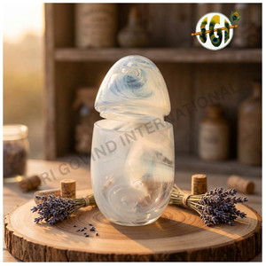 Photophore en forme d'œuf avec couvercle en verre finition marbre - Product Image 2