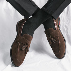 Chaussures Formelles en <span class=keywords><strong>Daim</strong></span> pour Hommes Mocassins Plats Gommino Chaussures de Ville pour Mariage Soirée en Extérieur - Product Image 2