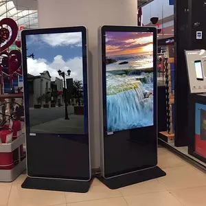 หน้าจอสัมผัสตู้ดิจิตอลในร่มยืนฟรีจอแสดงผลโฆษณา LCD ในร่มขนาด 55 นิ้ว