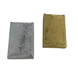 custom printing gold silver plastic playing cards embossing 999.9 gold foil poker cards