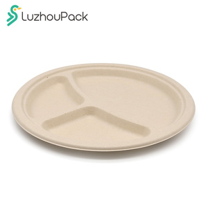 Disposable Biodegradable Rectangle Sugarcane Bagasse Paper Pulp Sushi Box Tray Food Plate Packaging