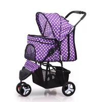 Poussette double pour animaux de compagnie, pliable, 3 roues, chariot de transport pour chats et chiens