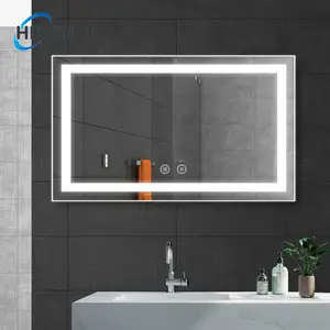 HIXEN 18-5A专业现代无框矩形防水IP44浴室梳妆台发光二极管灯智能镜子