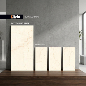 กระเบื้องพอร์ซเลนสีเบจขนาด 800x1600 มม. ลายหินอ่อนธรรมชาติ พื้นผิวสัมผัสนุ่มโทนอุ่น สำหรับตกแต่งภายในอย่างหรูหรา - Product Image 1