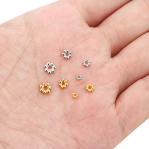 Stainless Steel Flower Spacer <b>Beads</b> 18K Gold Plated <b>For</b> <b>Bracelet</b> Making Jewelry Findings Components - Product Image 4