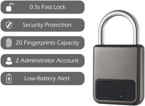 Maisusty Khóa Tuya Xách Tay USB Có Thể Sạc Lại Thông Minh Sinh Trắc Học Mini Vân Tay Điện Tử Du Lịch Ổ Khóa Cho Hành Lý <span class=keywords><strong>Container</strong></span> - Product Image 5