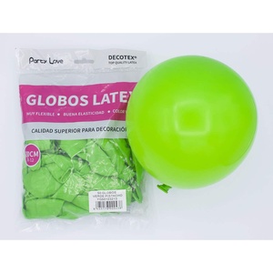 Globos de Látex Party Love de 30 cm, Color Verde Pistacho, Gruesos, para Fiestas y Eventos - Product Image 1
