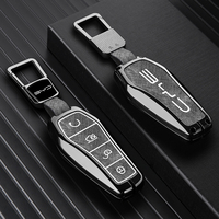Étui de protection en alliage de zinc et cuir pour clé de voiture BYD Song Plus Qin DMI Han EV Yuan Pro Tang ATTO 3 avec porte-clés